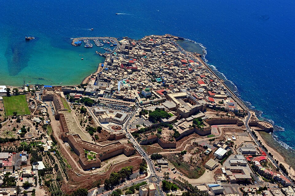Arial photo of Acre, Israel